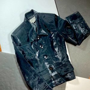 Privilege Paris Vtg Miss AshleeTop, Glam Shiny Black Fabric💋